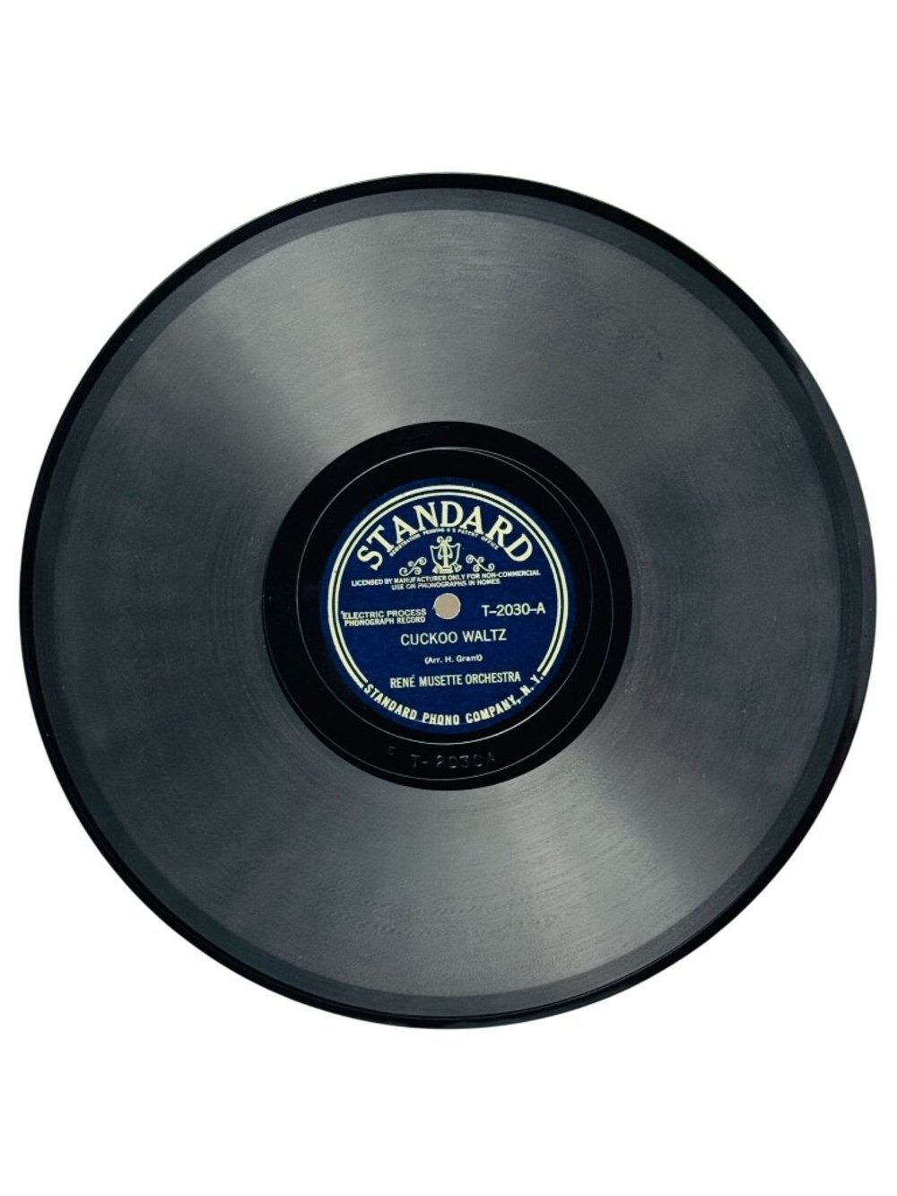 Rene Musette Orchestra Cuckoo Waltz 10in Shellac 78 RPM Standard T-2030